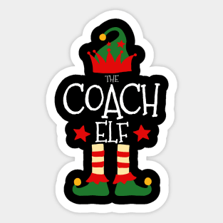 Coach Elf Matching Family Group Christmas Party Pajamas Sticker